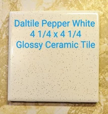 1 Daltile Pepper White 4-1/4" Glossy Tile Black Speckled on White Ceramic New