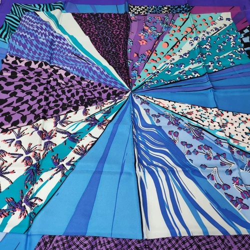 Foulard Christian Dior multicolore en soie à fleurs 90 cm x 90 cm Made in Italy