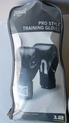 Everlast Boxing Pro Style Elite Gloves Sparring Training 12oz Black in bag E