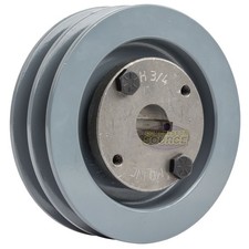 Cast Iron 4" Dual Groove Pulley Belt A Section 4L with 3/4" Sheave Bushing
