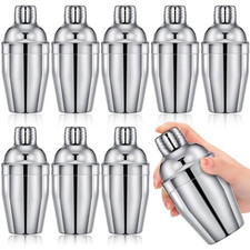 Nitial 9 Pcs Bar Cocktail Shaker, Stainless Steel, 8 Oz, Silver 8