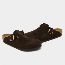 Birkenstock Boston Mocha Suede Soft Footbed Men's and Women's Shoes New with Box