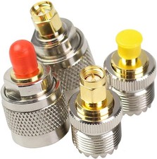 4PCS SMA SO239 Adapter Kit UHF PL259 Male Female Connectors for Radio Antenna...