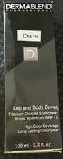 DERMABLEND - Leg and Body Cover Makeup- SPF 15 - DARK - New In Box