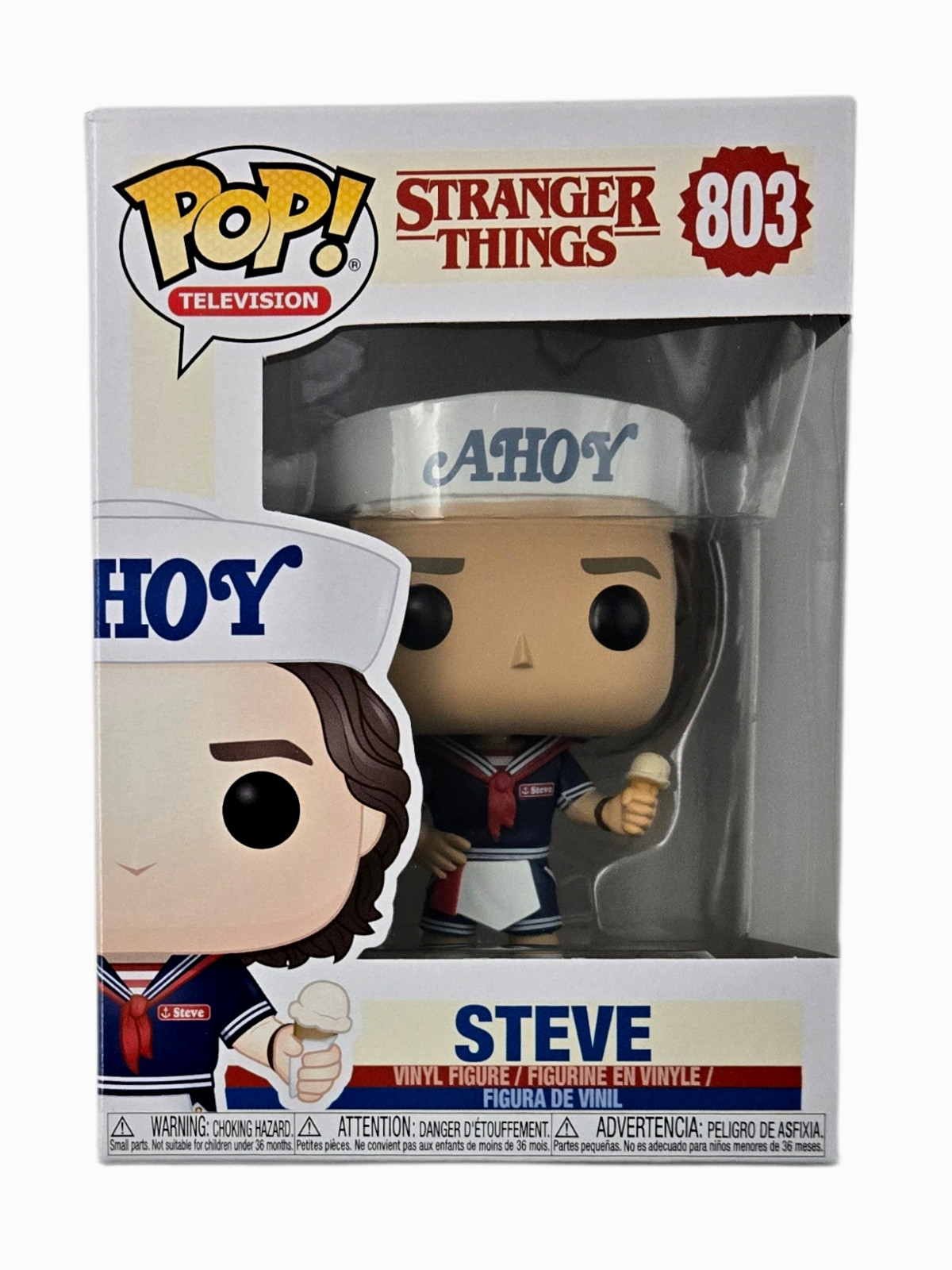 Steve Funko Pop Stranger Things Casi Nuevo Con Protector Pop Abovedado #803 Ahoy Joe Keery