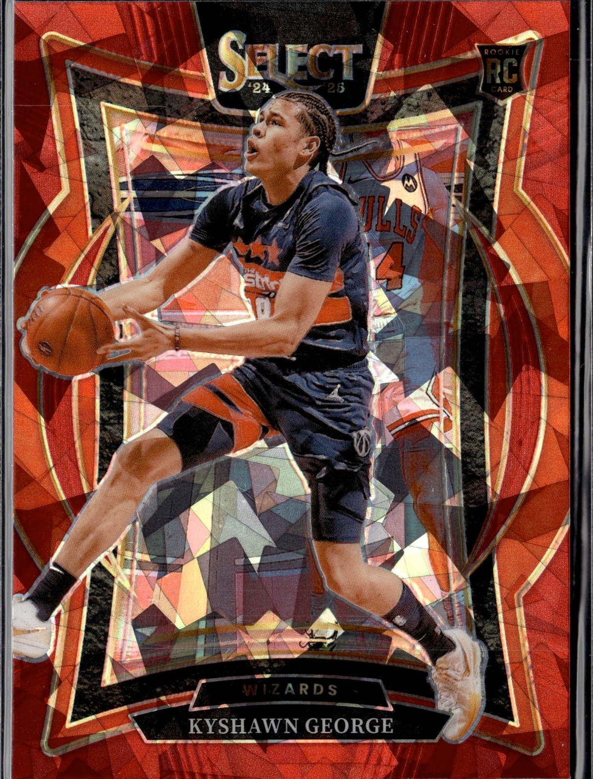 2024-25 Panini Select- Concourse Kyshawn George #85 Red Cracked Ice Prizm RC