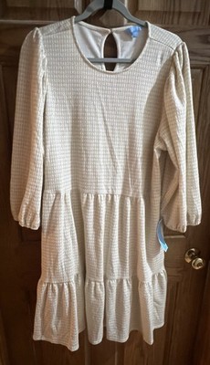Women s Draper James RSVP XL Dress Ivory With Gold NWT Long Sleeve
