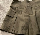 Army Green Pleated Skort Skirt, Juniors Size Small. Zip Back With 2 Side Pockets — photo 2