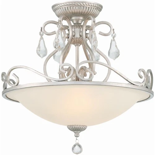 Crystorama 5010-OS-CL-MWP Ashton Semi-Flush Mount Olde Silver - Picture 1 of 7