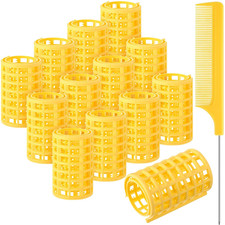 12 Pcs Plastic Hair Rollers for Women Large Size Curlers Set Snap Roller Clips w