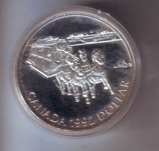 Canada 1 Dollar Elizabeth II 1992 Kingston Stagecoach Silver Proof (( No Case ))
