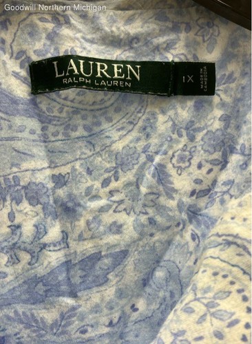 Women's RALPH LAUREN Blue Paisley Pajama Set - Size 1X - Picture 4 of 7