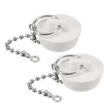 2 Pcs Tub Stoppers, Rubber Bathtub Stoppers Drain Plug 1-1/8", White