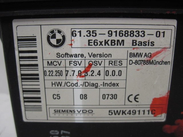 Ordenador de control de carrocería BMW 530i 525i 550i 2004 04 2005 05 2006 06 2007 07 814324 Foto 2 de 4