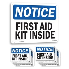 First Aid Kit Inside OSHA Notice Sign Metal, Plastic, Or Decal - 5 or 10 Pack