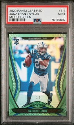 2020 Panini Certified Jonathan Taylor #118 Mirror Green 2/5 PSA 9 RC