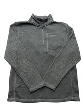 Eddie Bauer Pullover Mens Large Gray 1/4 Zip Fleece Mock Neck Sweater Hiking