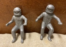 Vintage 1960's Pair Astronauts For Marx Operation Moon Base Space Capsule Toy