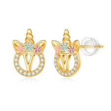 Sterling Silver Unicorn Earrings - Girls Teen Gifts