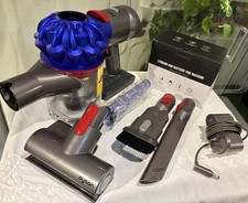 Dyson V7 Blue Car Vacuum Cleaner Mini Head 2 Tools Charger CLEANED & NEW BATTERY