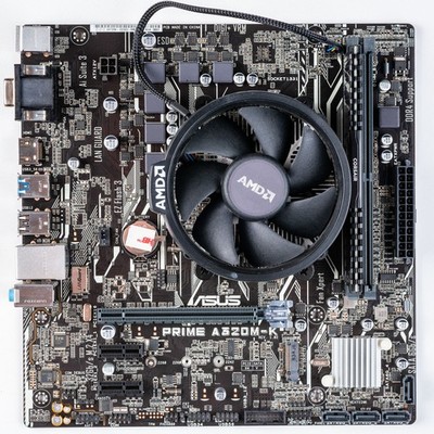 Asus PRIME A320M-K AM4 MicroATX Motherboard 8GB DDR4 AMD Ryzen 1400 Cooler  Combo