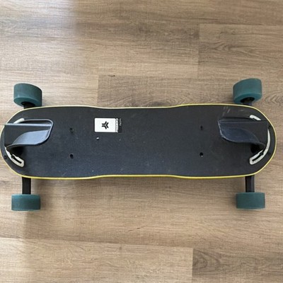 Freebord 150mm Complete Skateboard, Foot Bindings, Black/Yellow/Green Deck
