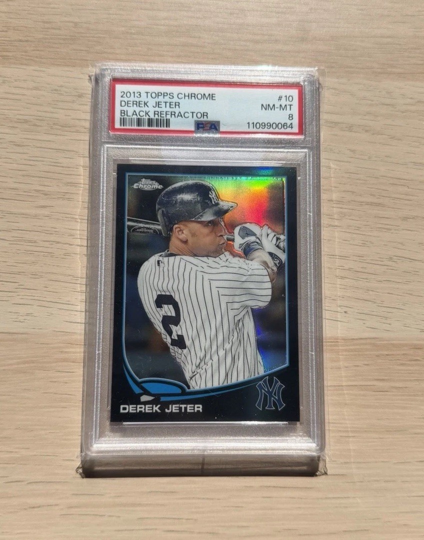 2013 Topps Chrome Derek Jeter Black Refractor /100 PSA 8