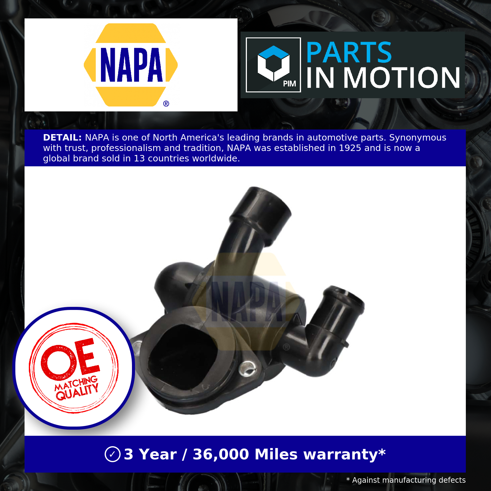 Coolant Thermostat fits VW AMAROK 2.0D 10 to 22 NAPA 03L121111AB 03L121111H New