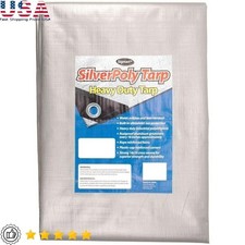 Heavy Duty Silver Tarp UV Resistant Waterproof Canopy Cover Grommets 10 Mil New
