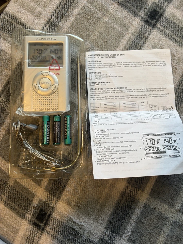 Termómetro de alerta de voz William Sonoma con pantalla digital nuevo Foto 3 de 3