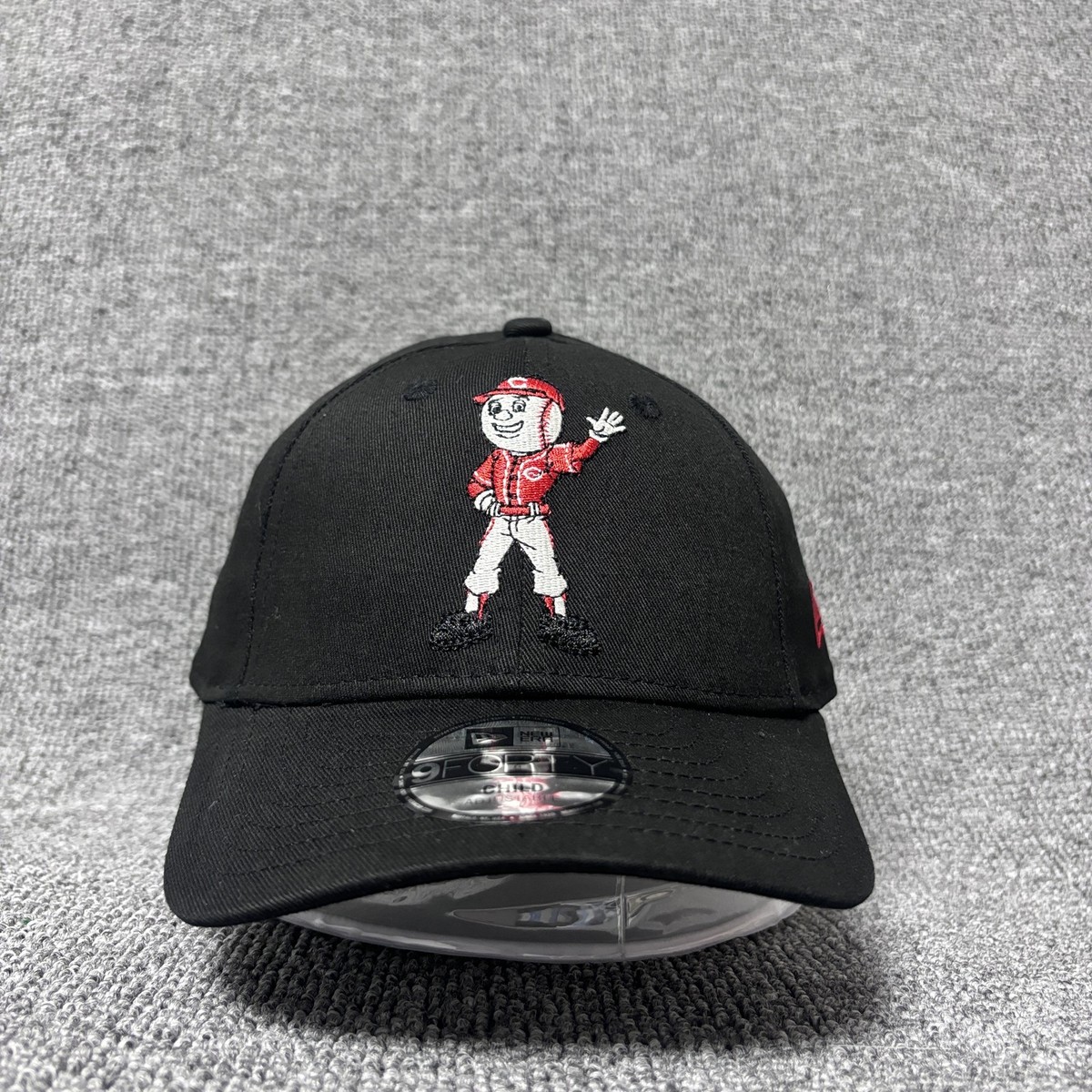 New Era 9FORTY Child Cincinnati Reds Mr. Redlegs Mascot Black Adjustable Hat