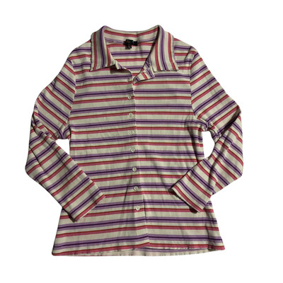 dELiA's Catalog Women Vintage 90s Y2K Skater Rave Striped Top -Juniors 1X Delias
