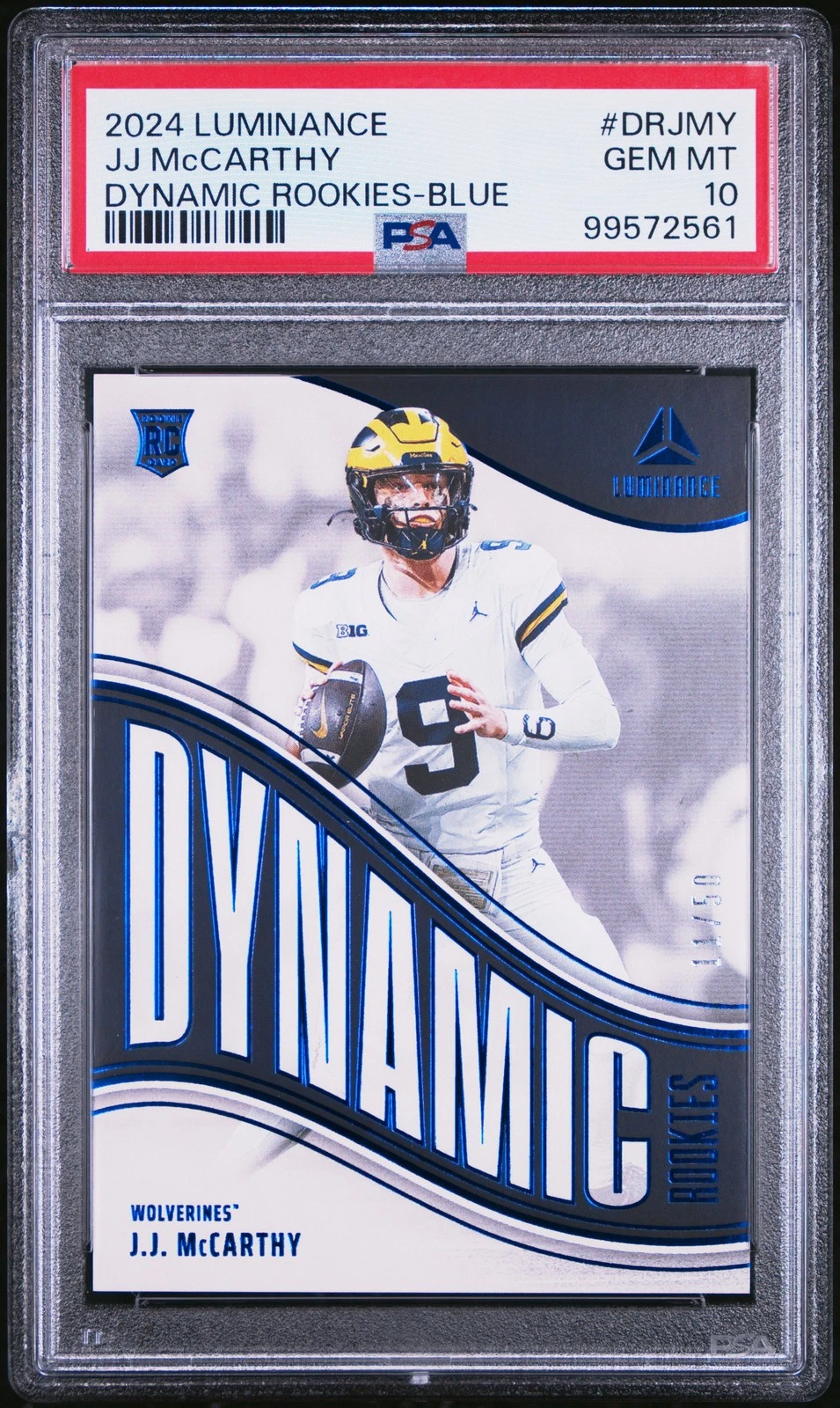 JJ McCarthy Panini Luminance Dynamic Rookies #DRJMY Blue