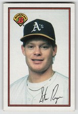 1989 Bowman Baseball STAN ROYER - Extended Portrait Autograph Rookie Card #195. rookie card picture