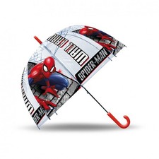 Marvel Spider Man Kids Umbrella Clear Dome | Auto Open | 46cm Waterproof