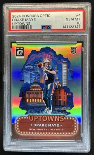 2024 Panini Donruss Optic Drake Maye Uptowns RC Rookie SSP #4 Patriots PSA 10