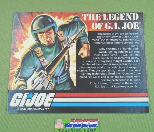 1982 GI Joe figure/vehicle PREMIER CATALOG insert ver A Mobat Cobra JTC P001A