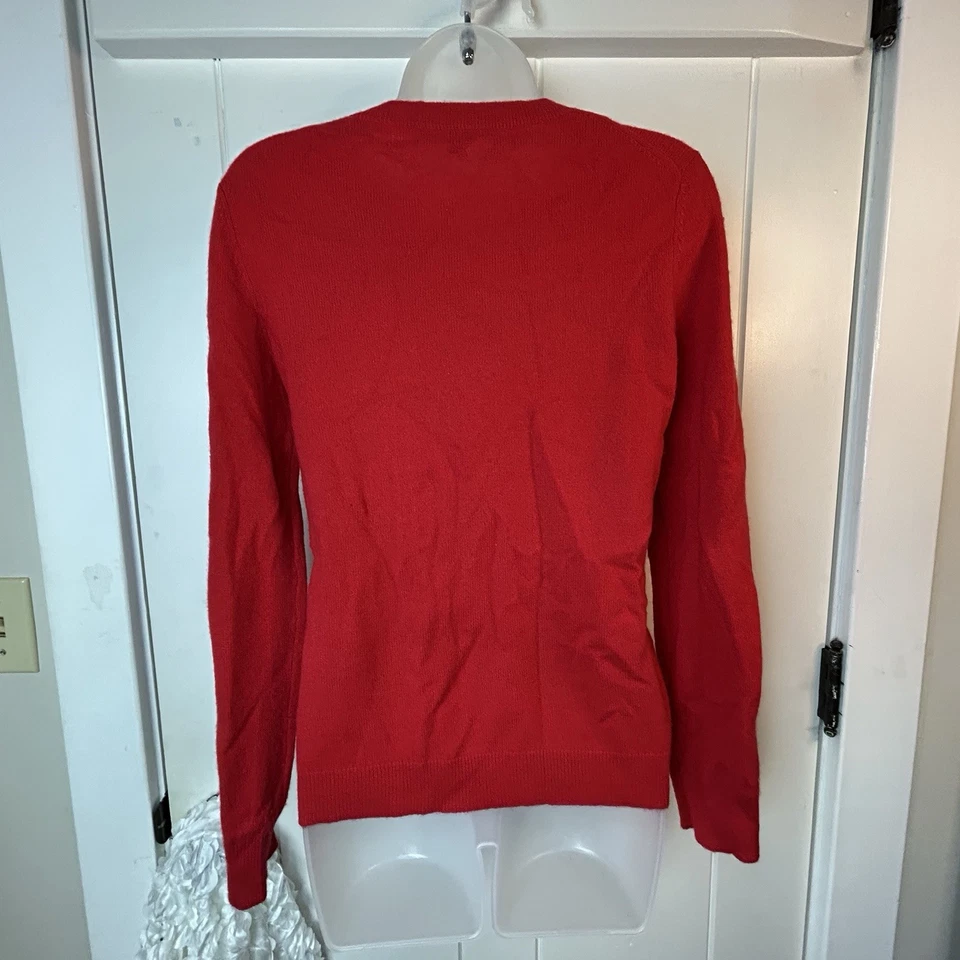 Suéter ANTONIO MELANI Feminino Pequeno Vermelho Todo Cashmere Pulôver Malha Manga Longa - Imagem 2 de 4