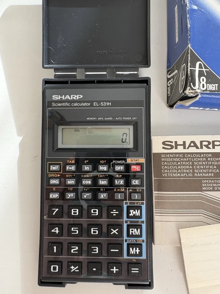 Calculatrice Vintage Boîte Sharp EL-531H Complet Rare - Photo 2/4