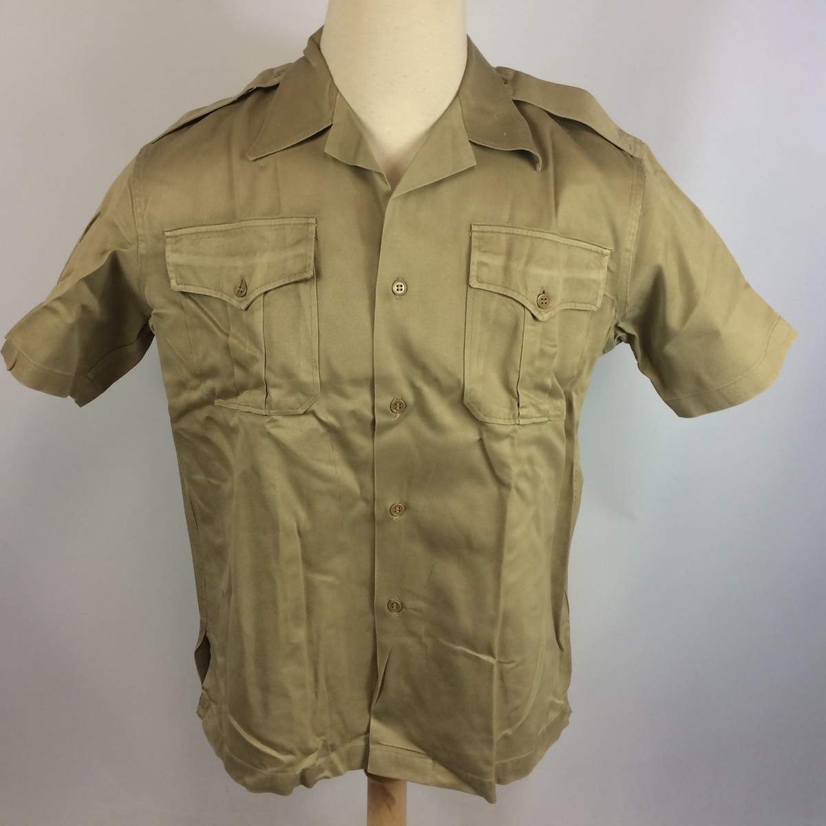 Vtg 40s 50s US Military Army USMC Stencil Khaki Shirt Korean War 