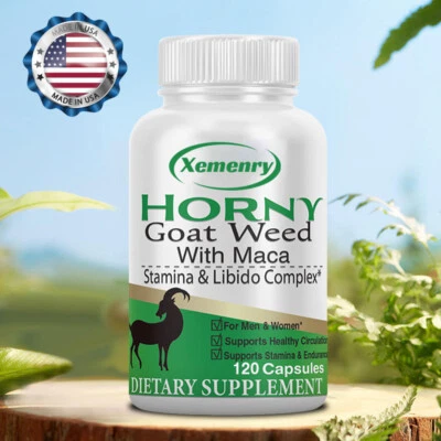 XEMENRY Horny Goat Weed 1600mg - with Maca - Testosterone Booster, Energy & Endurance