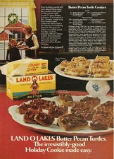 1975 Land O Lakes Butter Pecan Turtle Cookies vintage Print Ad Advertisement