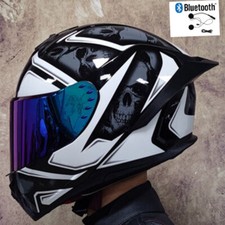 DOT Bluetooth Cara Completa Casco de Motocicleta Doble Lente Scooter Choque Bicicleta Cascos