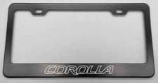 Custom Laser Engraved Black License Plate Frame Stainless Steel Fit Corolla