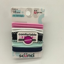 Scunci Hair Ties Multi Color Medium Hold. 18 pcs
