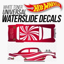 1/64 Scale GASSER CANDY CANE White Toner Universal WaterSlide Decal for Hot