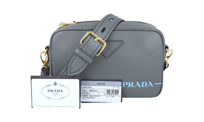 PRADA Leder Mirage UmhÃ¤nge Schultertasche Handtasche 1BH093 Grau Gold - NEU