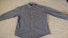 Nautica Men's Long Sleeve Button Down Shirt 17 34/35 Navy / white gingham check