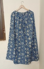 Cotton Blue Floral Print Skirt Indian Women's Clothing Skirt Party wear Skirt US