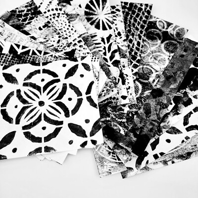 Collage Papers: 40 Beautiful Hand Painted. Collage Paper Samples For Art Journal